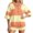 Yellow, variant on Women's Striped Shorts Suit V Neck Oversized Shirt and Shorts Casual Summer Activewear 2 Piece Set Blue L