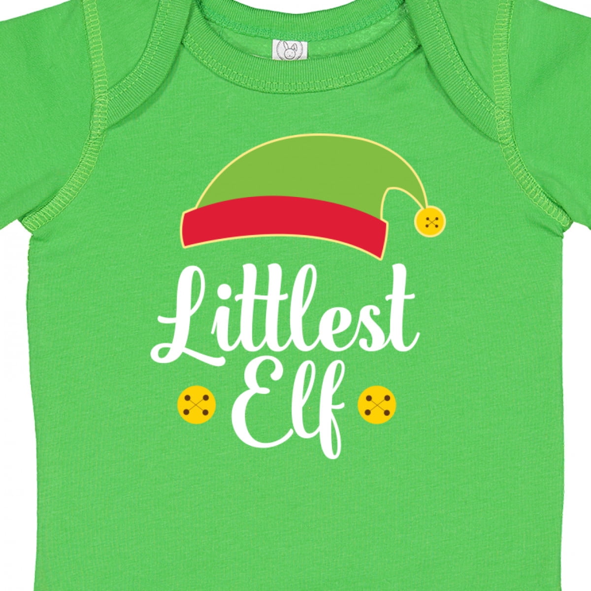 Inktastic Christmas Littlest Elf Holiday Boys or Girls Baby Bodysuit