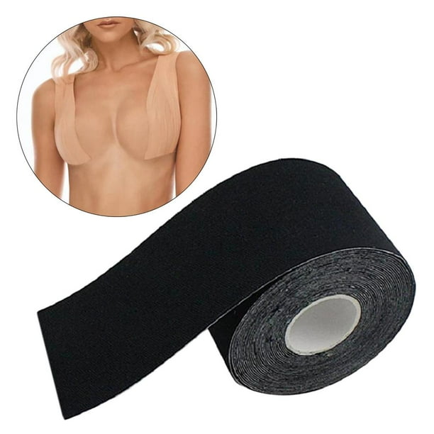 Cinta de Levantamiento de Cubierta Del Cuerpo Cinta de Impermeable Transpirable Pegajoso , Negro 5m BLESIY Levantamiento de senos transpirable push up