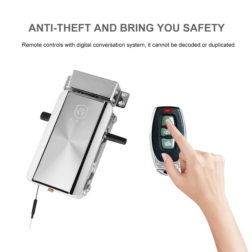 OWSOO Home Door Lock Kit Electronic Lock Keyless Entry Door Lock Smart Wireless Anti-Theft Lock Deadbolt Lock Access Control System for Home Hotel Apartment with 2 Remote Control