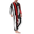 thumbnail image 2 of Fotbe Firefighters USA Flag Pattern Long Sleeve Pajama Set for Men,Sleepwear Set,2-piece Loungewear Set,Soft PJs Comfy Nightwear with Pockets-Large, 2 of 7