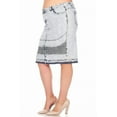 thumbnail image 3 of Be-Girl Women Plus Size Moto Style with Ribbed Panels Knee-Length Denim Skirt-SG-78500, 3 of 5