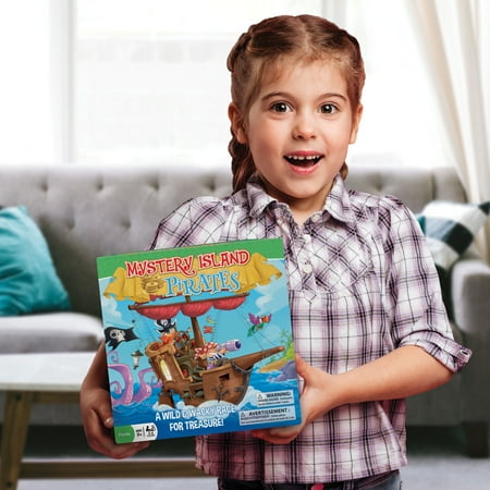 Mystery Island Pirates - Tile Game, By Outset Media, A Wild & Wacky Race For Treasure, Build Your Own Game, Two Games in One Box, Perfect for Family Game Night & Children, For 2-6 Players, Ages 5+