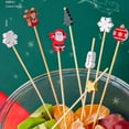thumbnail image 5 of 100 Count Vintage Christmas Cocktail Picks - Disposable Bamboo Appetizer Skewers for Holiday Party, Fruit Platter, and Christmas Decorations, 5 of 10