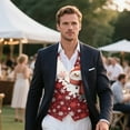 thumbnail image 3 of Yuyamidu Cute Snowman Business Vests for Men Size L Snowflake Men's V-Neck Suit Vests Christmas Festival Vest Waistcoat with 3 Pockets, 3 of 7