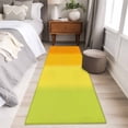 thumbnail image 5 of Colorful Gradient Washable Runner Rugs 2'x6', Green Yellow Orange Ombre Striped Modern Low Pile Throw Entryway Rug Non-Slip Sturdy Edge Binding Carpet for Indoor Bedside Entrance Bedside, 5 of 9
