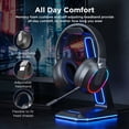 thumbnail image 5 of 2.4GHz Wireless Gaming Headset for PS5/PS4/PS/Switch - Bluetooth Headphones with Noise-Canceling Microphone, Gaming Headphones with 3.5mm Wired, RGB Lights, Foldable, Portable (Black), 5 of 7