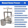 thumbnail image 4 of Fruit Honey Press, Complete Stainless Steel Honey Extractor, Beeswax Press for Squeezing Juice from Vegetables, Fruits, Nut Milk, 8L, 4 of 5