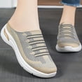 thumbnail image 7 of gzxflxpge Women Slip‑On Backless Mule Shoes Breathable Knit Mesh Casual Sneakers, Non‑Slip Light Weight Weaving Walking Footwear for Daily Wear Beige 6.5（CN-37）, 7 of 7