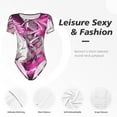 thumbnail image 4 of Fotbe Skull White Horse Women's Crew Neck Short Sleeves Bodysuit Tops Round Neck Slim Sleeveless Soft Comfortable Basic-X-Large, 4 of 7