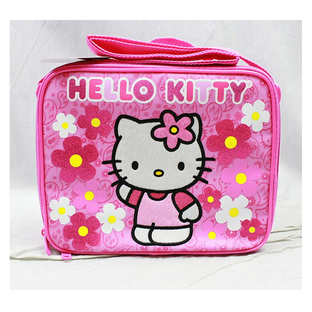 Hello Lunch Bag Hello Kitty Flowers Pink New Case Girls Gifts