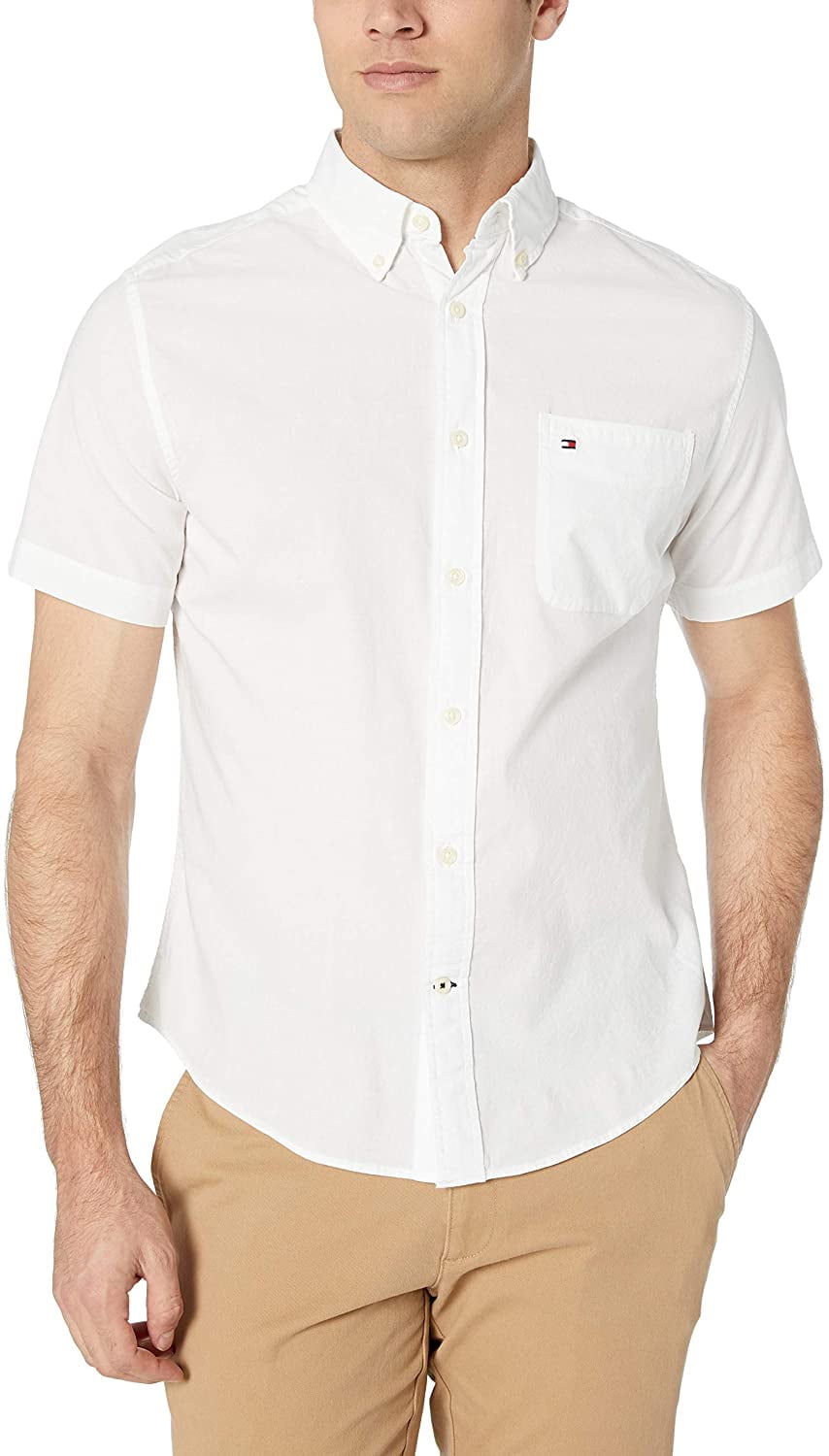 tommy hilfiger short sleeve button down shirt