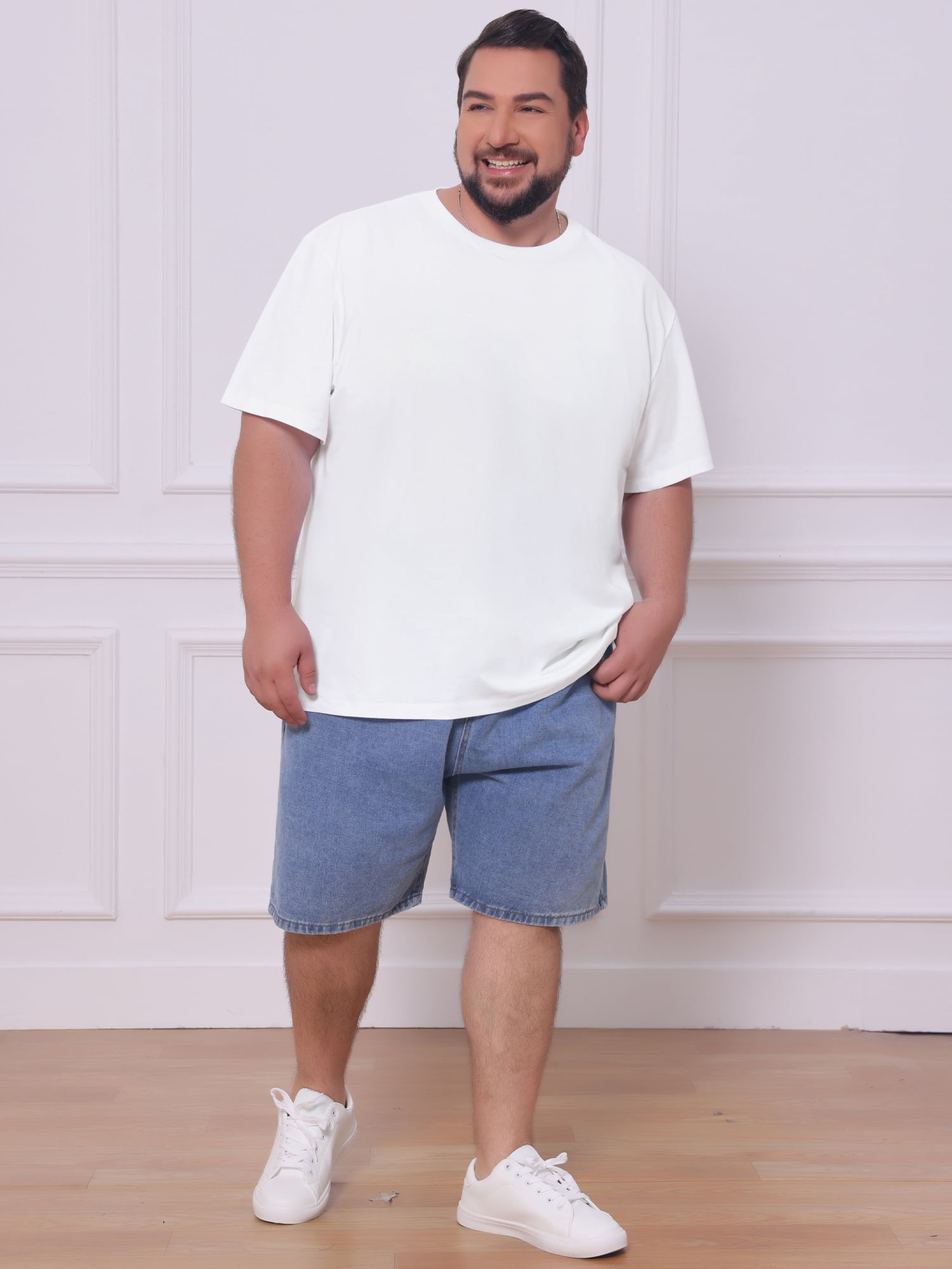 DARING DIVA Men's 100% Cotton Short Sleeves T-Shirt 2XL White