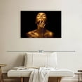 thumbnail image 2 of Elephant Stock Lady Gold Chic Wall Art - Horizontal Canvas Wall Art - Living Room Wall Decor - Fashion And Beauty Canvas - Black And Gold Decor - 36" x 24", 2 of 8