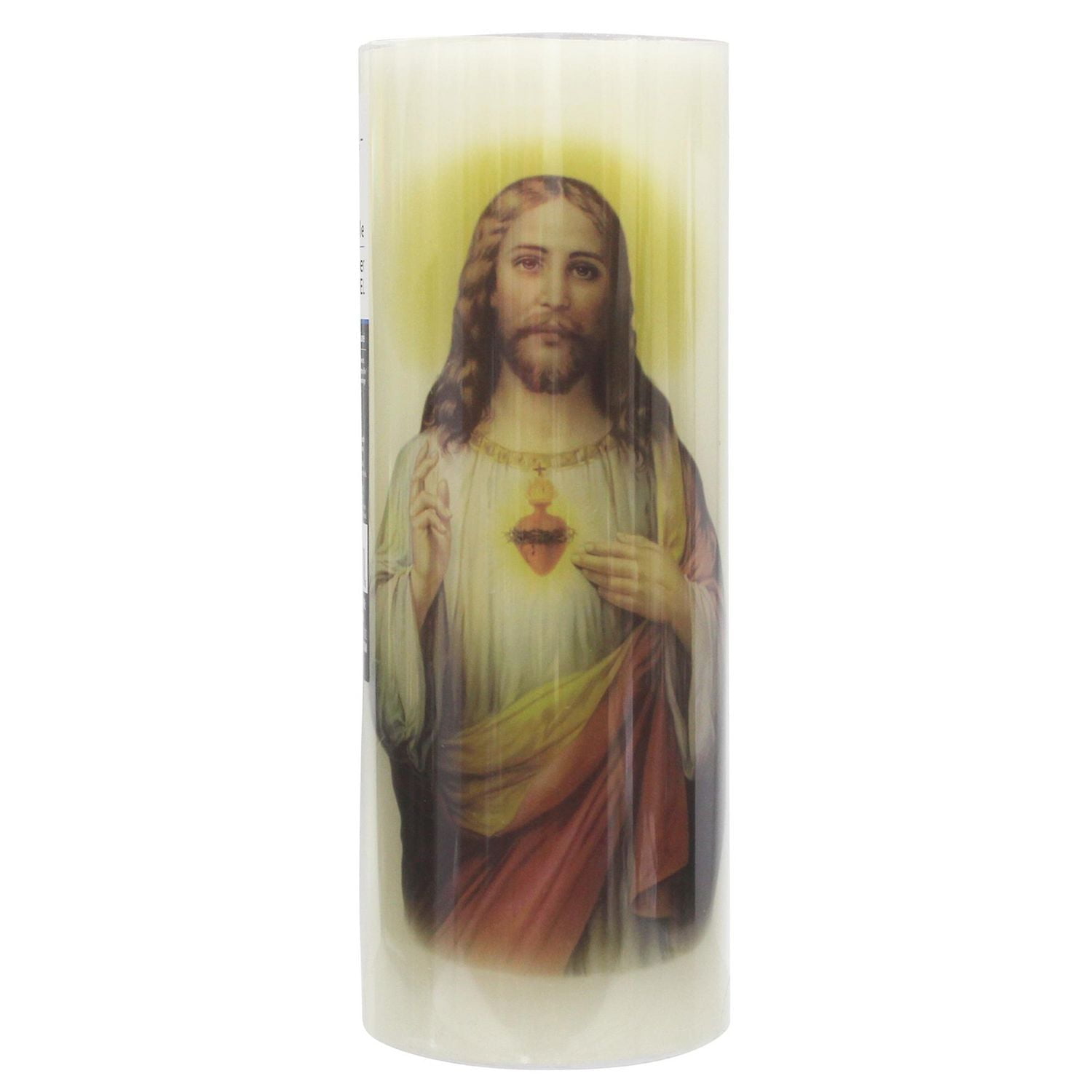 Mainstays 8" Unscented LED Wax Pillar Candle - Sacred Heart