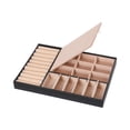 thumbnail image 5 of Small Jewelry Box Necklace Ring Storage Organizer Case Double Layer Travel Box, 5 of 12