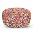 thumbnail image 1 of Abstract Pouf, Puzzle Pieces Style Ornamental Pastel Geometric Shapes Contemporary, Decorative Soft Foot Rest with Removable Cover Living Room and Bedroom, Blue Violet Pink Apricot, by Ambesonne, 1 of 3