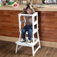 thumbnail image 5 of SDADI Kids Kitchen Step Stool Holds up to 150 Pounds w/ Safety Rail, White, 5 of 10