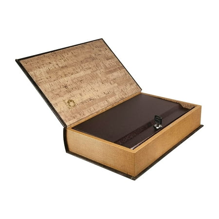 Barska - Antique Book Lock Box with Key Lock - Brown