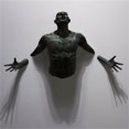 thumbnail image 2 of 3D Black Through Wall Figure Sculpture Resin Abstract Electroplating Crafts Decor - for Home Hotel Living Room Wall Decoration, Creative Simulation Human Sculpture Pendant Wall Decor (D), 2 of 4