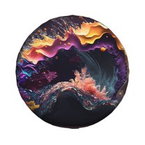 Haiem Spare Tire Cover , Wheel Cover with Explosive Fluid Splash Art printed, Camper Spare Tire Cover Fit for Jeep Wrangler Rv SUV Truck Travel Trailer-15 inch