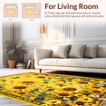 thumbnail image 2 of Flatwoven High Traffic Area Rug, Vibrant Sunflower Circle Aesthetic, Non Slip, Stain Resistant, Washable Area Rugs for Living Room, Bedroom(Yellow, 4X6), 2 of 8