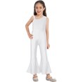 thumbnail image 1 of YEAHDOR Girls Shiny Rhinestone Full Body Ballet Dance Leotard Long Sleeve Gymnastics Jumpsuit Figure Skating Costume White 8, 1 of 7