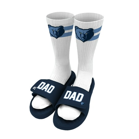 

Men s ISlide Navy Memphis Grizzlies Dad Socks & Slide Sandals Bundle