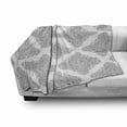 thumbnail image 2 of Floral Soft Flannel Fleece Blanket, Modernized Damask Altered Flowers Accumulated Motifs Print on Plain Backdrop, Cozy Plush for Indoor and Outdoor Use, 50" x 60", White and Dimgray, by Ambesonne, 2 of 5