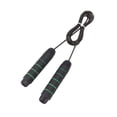 thumbnail image 3 of Cuerda para saltar con peso, quema calorías, mango de esponja, evita enredos, cuerda de entrenamiento físico, 406 g, color negro y verde, 3 of 14
