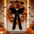 thumbnail image 6 of Clearance Black Bat Bow, Gothic Large Velvet Ribbon Bow for Fall Porch Wreath Fence Wall, 1 Pack, 6 of 11