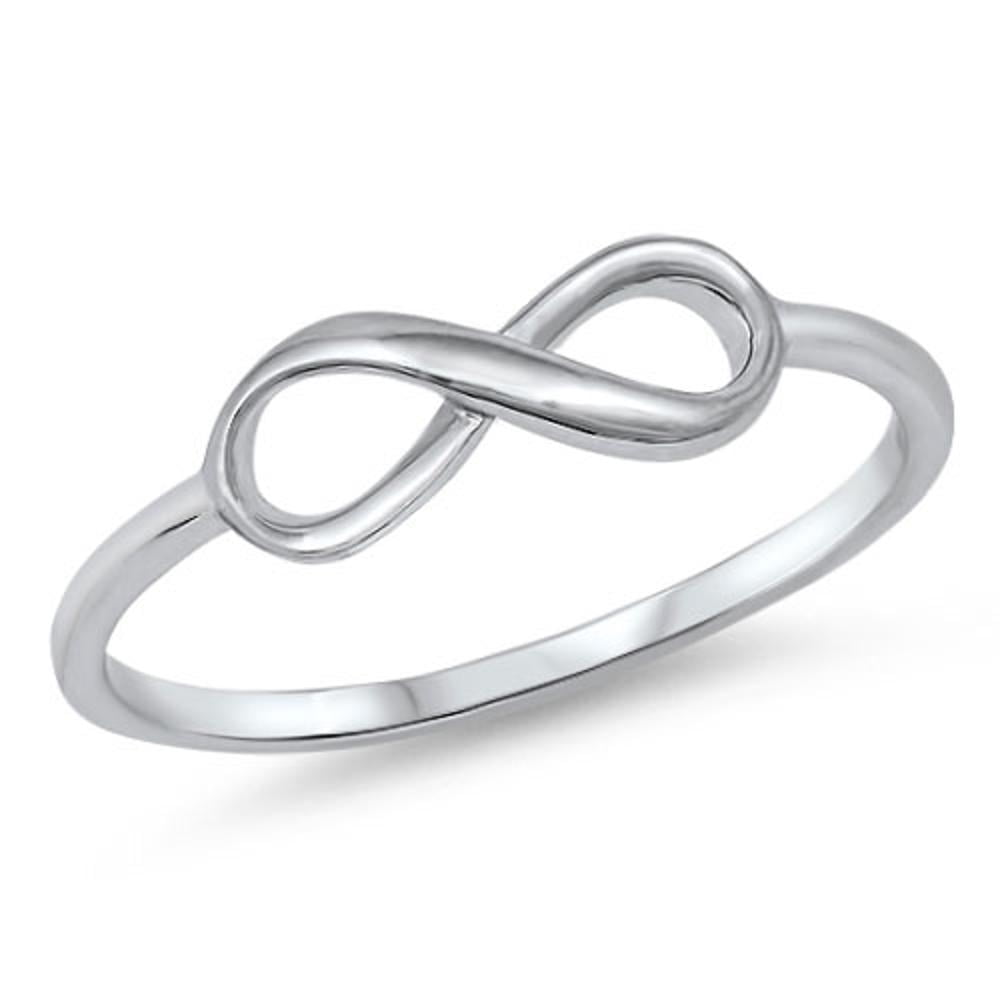 USA vendeur Tiny Infinity ring sterling silver 925 Plain Best Bijoux Taille 11 