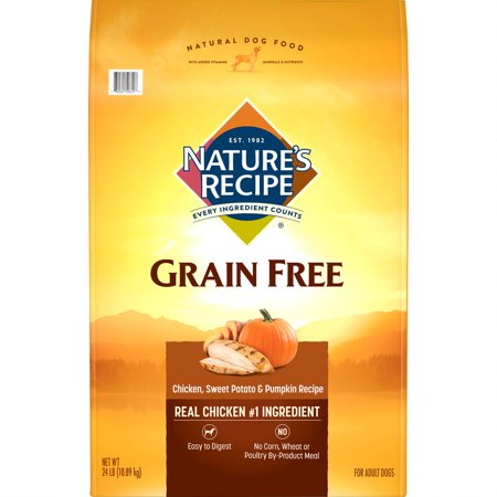 Nature's Recipe Grain Free Easy to Digest Chicken, Sweet Potato & Pumpkin Recipe Dry Dog Food, (Best Dog Food For White Dogs)