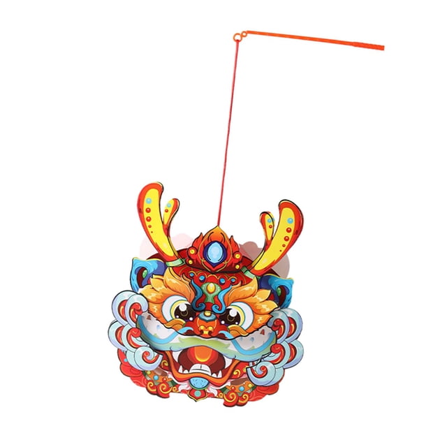 Juego de bricolaje de faroles de Año Nuevo chino, faroles de mano, faroles LED decorativos con forma de dragón Rojo