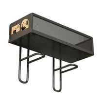 Bathroom Organizer - Over Toilet Storage, Floating Shelves with 2 Hooks, Wall Mounted Shelf Rack, Behind and Above The Tank, Gifts for Women (Black, 1-Tier)