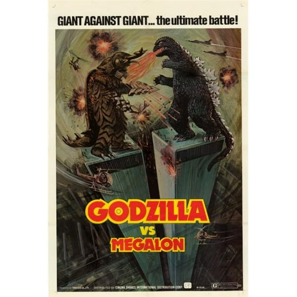 Pop Culture Graphics Godzilla Vs. Megalon Movie Poster Print, 27 x 40