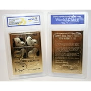 SNOOPY PEANUTS 23K Gold Card Sculpted 50th Anniversary CHARLIE BROWN GEM MINT 10