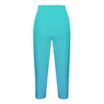 thumbnail image 5 of Crop Pants for Women Casual Plus Size New Summer Women Sports Capris Solid Color Comfortable Casual Beach Pants Yoga Capris Sky Blue 3XL, 5 of 5