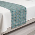 thumbnail image 2 of Oriental Bed Runner, Continuous Eastern Moroccan Pattern with Flowers, Decorative Accent Bedding Scarf for Hotels Homes and Guestrooms, Twin, Sea Blue Dusk, by Ambesonne, 2 of 2