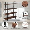 thumbnail image 5 of Veryke 4 Tier Industrial Wood and Metal Bookcase Bookshelves - Retro Brown, 5 of 7