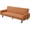 Orange, variant on 77.5" Convertible Futon Sofa Bed for Small Spaces, 3-Position Backrest, Soft Flannel Upholstery, Armrests, Metal Legs, Orange