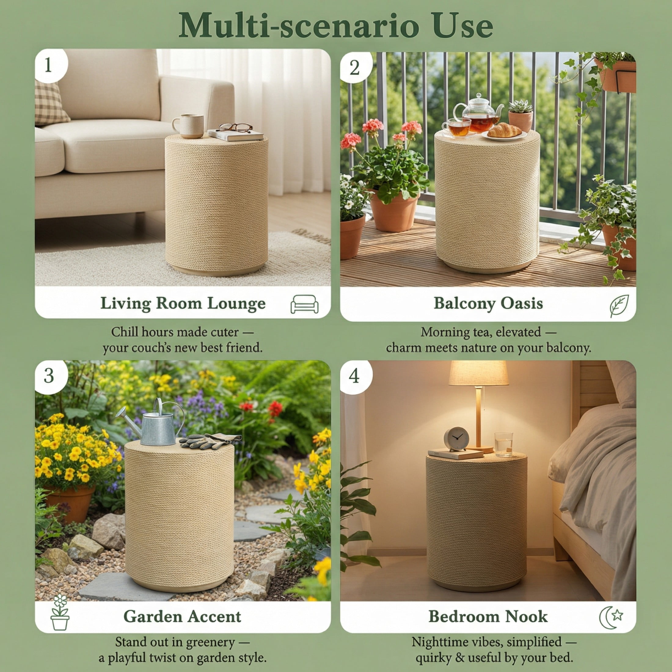 Christopher Knight Home 18.11" Simulated Rattan Cylindrical Side Table for Indoor Outdoor Use, Natural