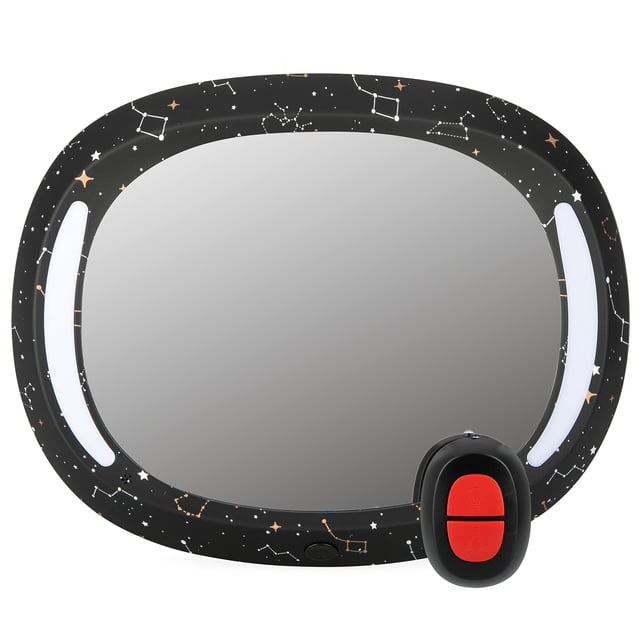 Espejo de coche para bebé, asiento trasero, luz LED Nuby, vista amplia, cielo nocturno