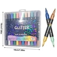 thumbnail image 3 of 24 Pack Dual Brush Tip Glitter Markers, 48 Colors, 20ml Metallic Shimmer Paint Pens for Card Making, DIY Crafts, Graffiti, Journaling, Writing & Adult Coloring, Non-Toxic Art Supplies, 3 of 9