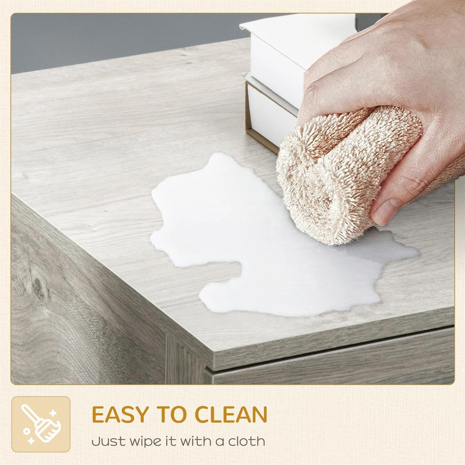 Pefilos 37" Dog Crate Furniture with Soft Water-Resistant Cushion, Drawer, Wooden Kennel Table, Indoor Dog House for Small Dogs, Gray