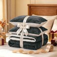 thumbnail image 6 of SoComfy by Bedelite Fluffy Sherpa Comforter Set, Set-3 Piece, King, Black, 6 of 7