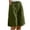 Army Green, variant on Tumotour Cotton And Linen Wide Leg Shorts For Women Half Shorts Pants Elastic High Waist Buttons Casual Pants with Pocket Shorts Summer Beach Shorts