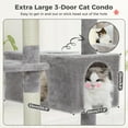 thumbnail image 4 of Large Cat Tree cm Cat Tower for Large Cats Cat Condo with SisalCove Scratching Posts and Pads Padded Perch Dual Condo and Basket for Indoor CatsGrey Small, 4 of 7