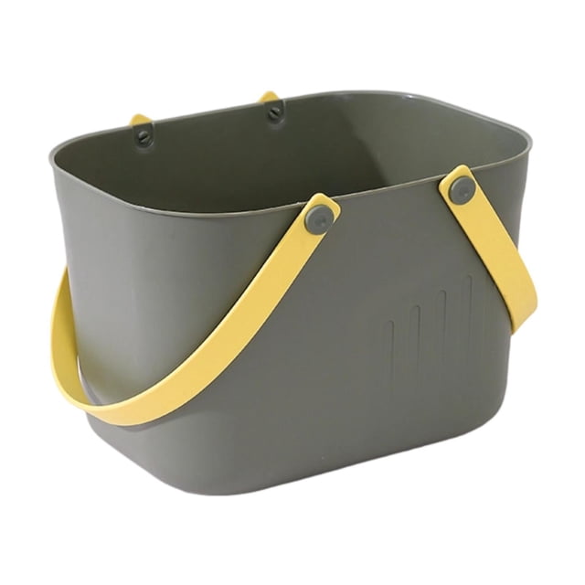 Cesta de ducha portátil, neceser, drenaje rápido con asa, ducha multiusos Verde
