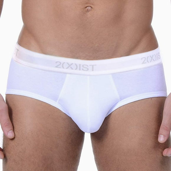 2(X)IST mens Essential Cotton Contour Pouch Brief 3-Pack,Pure White,X-Large